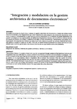 Integración y modulación en la gestión archivística de documentos electrónicos