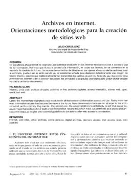 Archivos en internet. Orientaciones metodológicas para la creación de sitios web