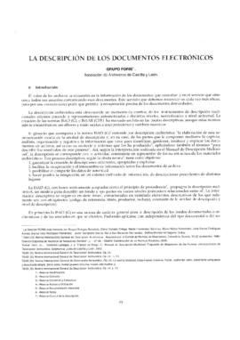 La descripción de los documentos electrónicos