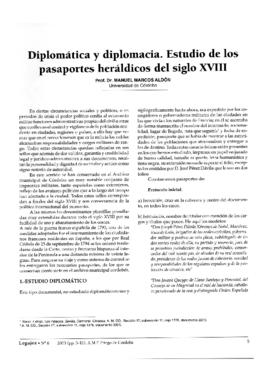 Diplomática y Diplomacia. Estudio de los pasaportes heráldicos del siglo XVIII