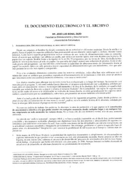 El documento electrónico y el archivo