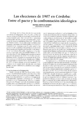 Las elecciones de 1907 en Córdoba: Entre el pacto y la confrontación ideológica