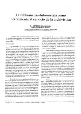 Bibliometria informetria como herramienta al servicio de la archivística