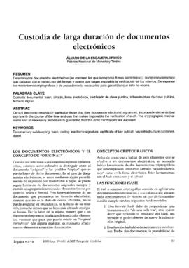 Custodia de larga duración de documentos electrónicos