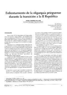 Enfrentamiento en la oligarquía prieguense durante la transición en la II República