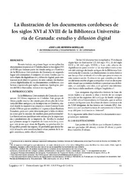 La Ilustración de los documentos cordobeses de los ss.XVI al XVIII de la Biblioteca Universitaria...